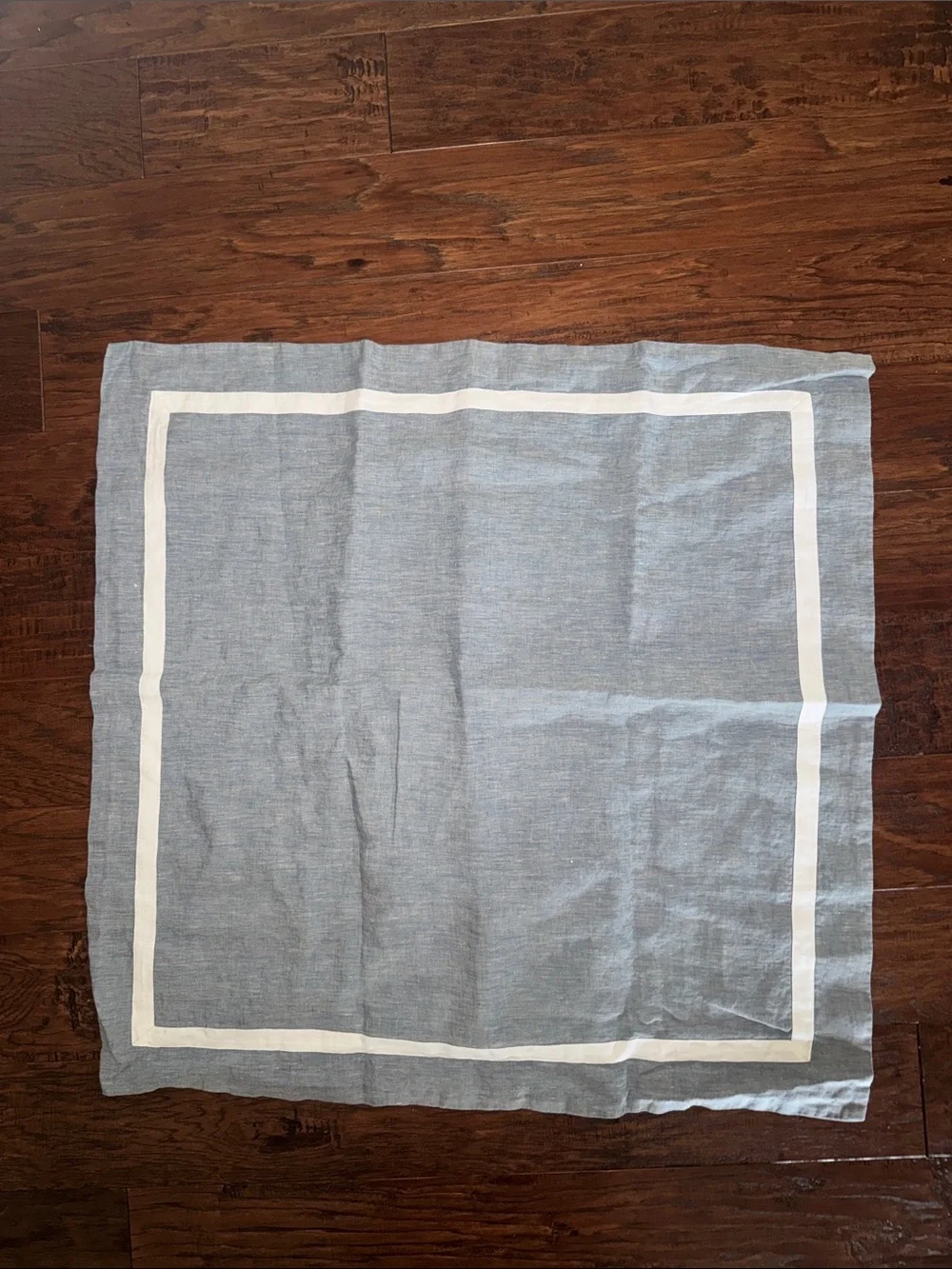 Pottery Barn ONE Euro Belgian Flax Linen Frame Sham Chambray/White